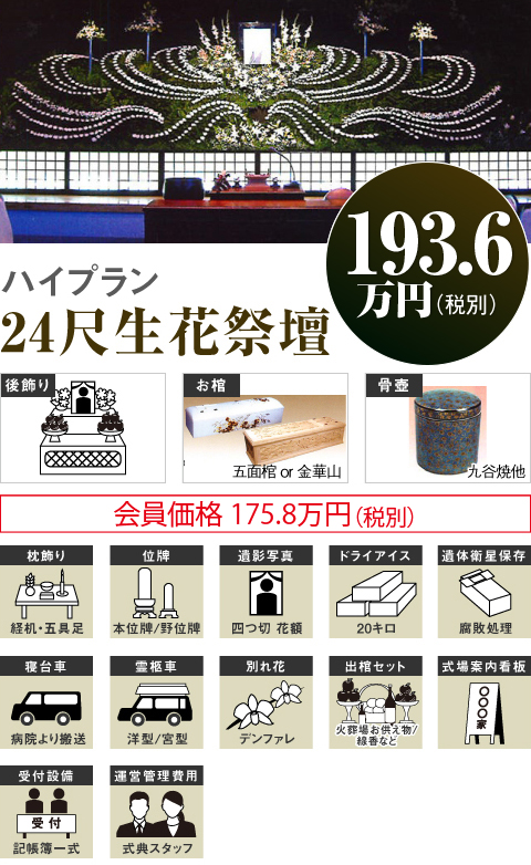 ハイプラン24尺生花祭壇